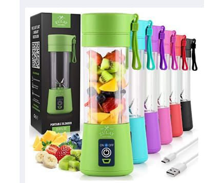 Rechargeable Portable Juicer Blender – Powerful 6-Blade Fast Blending, USB Rechargeable Smoothie Maker for Shakes, Fruits, Ice Crushing & Travel Use